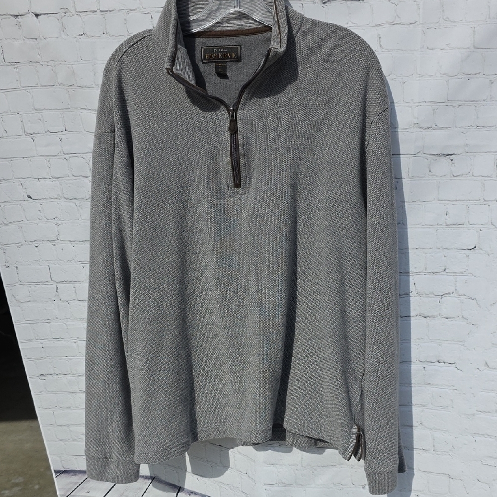 Jos. A. Bank Gray Zip-Up Sweater